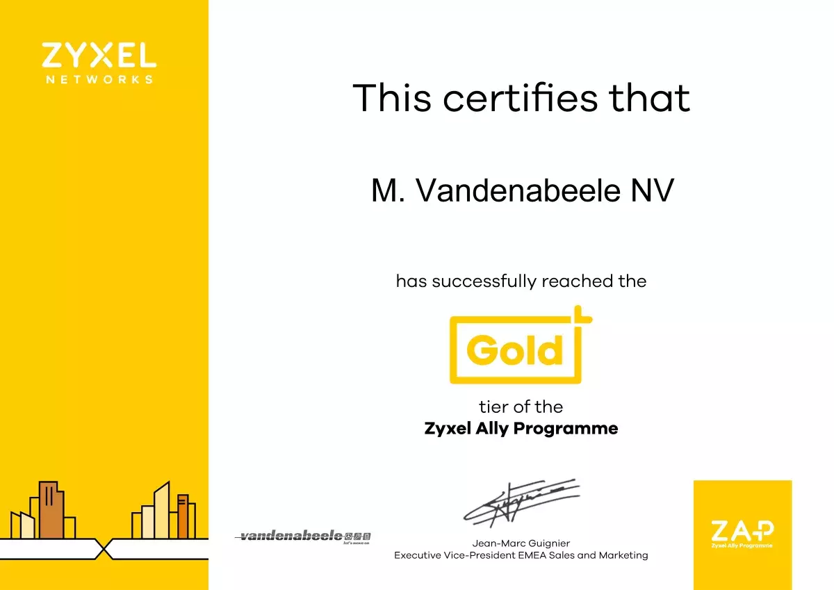 Gold Tier of the Zyxel Ally Programme