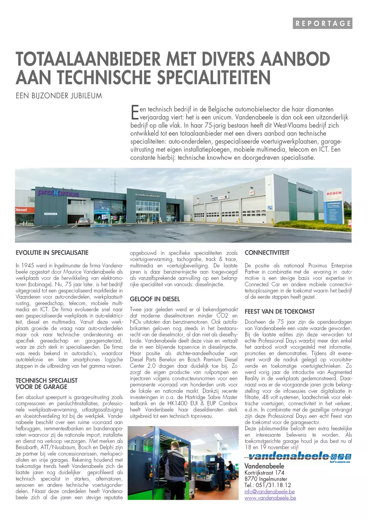 "Jubileumartikel" in het automotive vakblad Carfix